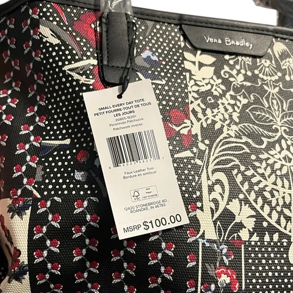 Vera Bradley Small Everyday Tote in Perennials Patchwork. Brand New with Tags - Picture 7 of 10